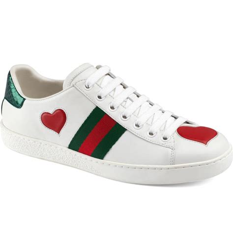 gucci love heart trainers|gucci ace tennis shoes.